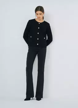 Джинсы клёш с высокой посадкой, Серый