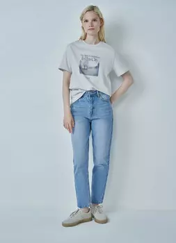 Джинсы Mom, Голубой