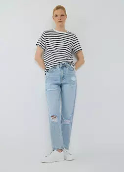 Джинсы Mom, Голубой