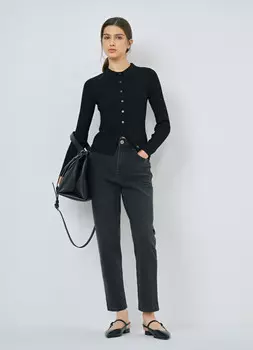 Джинсы Mom с высокой посадкой, Серый