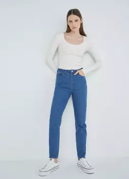 Джинсы Mom, Синий