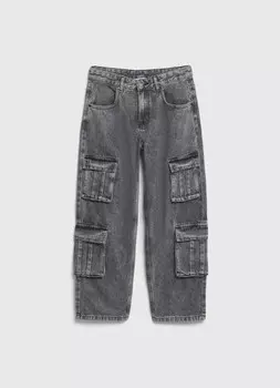 Джинсы с карго-карманами для мальчиков, Серый