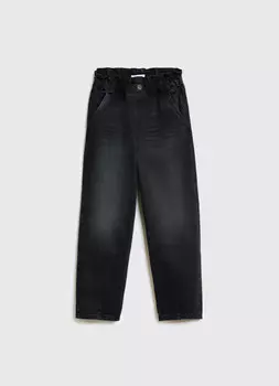 Джинсы с высокой посадкой для девочек, Серый