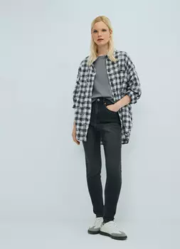 Джинсы Skinny с высокой посадкой, Серый