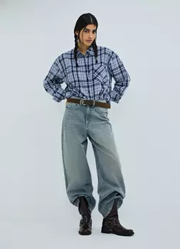 Джинсы со средней посадкой, Голубой