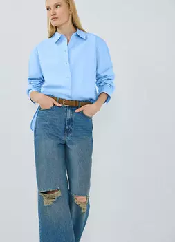 Джинсы со средней посадкой, Синий