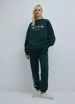 Джоггеры с принтом, Зеленый