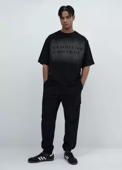 Джоггеры из твила с карго-карманами, Черный