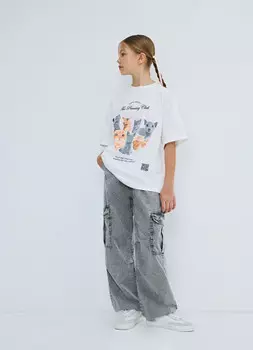 Футболка c AR-принтом для девочек, Белый