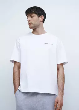 Футболка из джерси с текстовым принтом , Белый