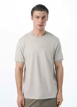 Футболка из фактурной ткани, Бежевый