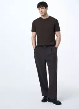 Футболка из фактурной ткани, Коричневый