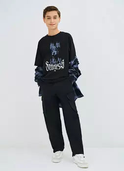 Футболка из хлопка для мальчиков, Черный