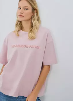 Футболка с 3D-вышивкой, Розовый