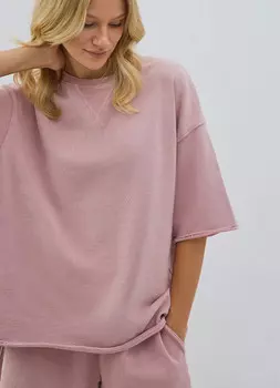Футболка с эффектом стирки, Розовый