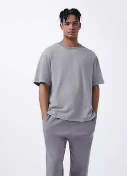 Футболка с эффектом стирки, Серый
