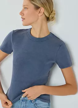 Футболка с эффектом стирки, Синий