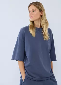 Футболка с эффектом стирки, Синий
