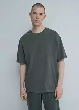 Футболка с эффектом стирки, Зеленый