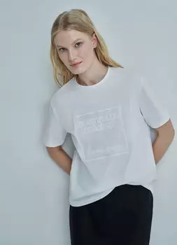 Футболка с аппликацией, Белый