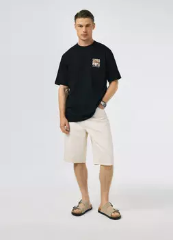 Футболка с арт-принтом, Черный