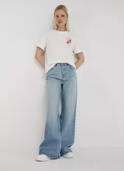 Футболка с цветочным принтом, Белый