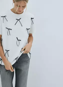 Футболка с декором, Белый