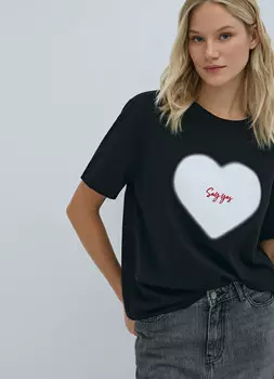 Футболка с декором, Черный