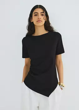 Футболка с драпировкой, Черный