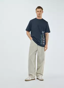 Футболка с фотопринтом на спине, Голубой