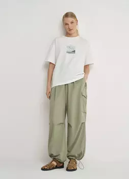 Футболка с географическим принтом O'STIN х Экспедиция, Белый