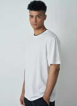 Футболка с контрастной отделкой, Белый