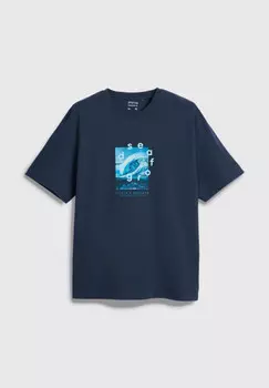 Футболка с морским принтом, Голубой