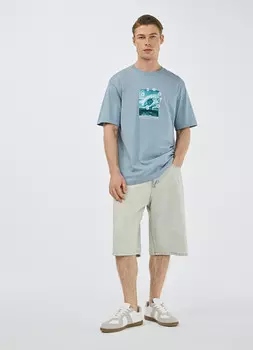 Футболка с морским принтом, Голубой