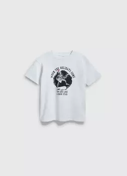 Футболка с новогодним принтом для мальчиков, Белый