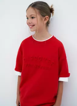 Футболка с объёмным принтом для девочек, Красный