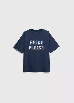 Футболка с объёмным принтом для мальчиков, Синий