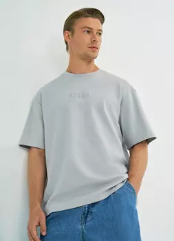 Футболка с объёмным принтом, Серый