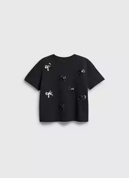 Футболка с пайетками для девочек, Черный