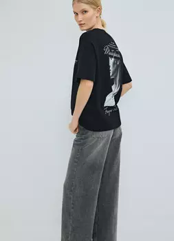 Футболка с принтом AI-Generated Fine Art, Черный