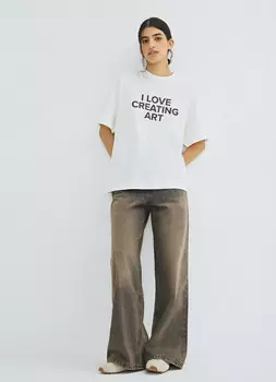 Футболка с принтом, Белый