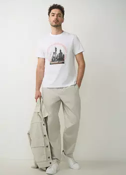 Футболка с принтом, Белый