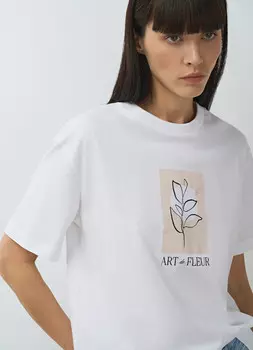 Футболка с принтом, Белый
