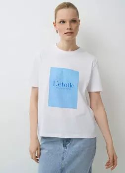 Футболка с принтом, Белый