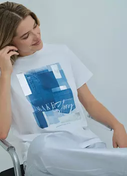 Футболка с принтом, Белый