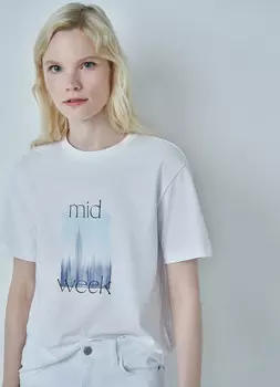 Футболка с принтом, Белый