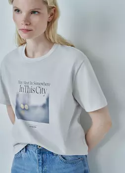 Футболка с принтом, Белый