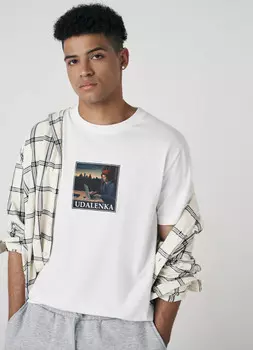 Футболка с принтом, Белый