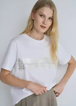 Футболка с принтом, Белый