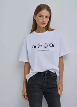Футболка с принтом, Белый